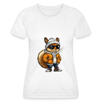 Eichhörnchen Cool Comic - Frauen Funktions-T-Shirt - Weiß - Vorne - AI Model Female 172 dark (172cm)
