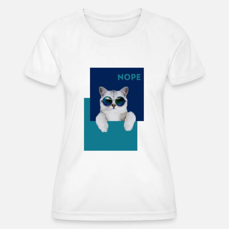 Cat Nope - Women's Functional T-Shirt - white