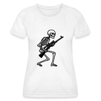 skeleton with sniper rifle - Women's Functional T-Shirt - white - Front - AI Model Female 172 dark (172cm)
