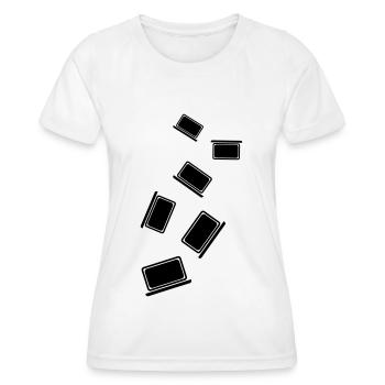 Ordinateur portable Pc Office - T-shirt sport Femme - blanc - Devant - AI Model Female 172 dark (172cm)