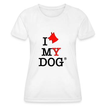 I Love my Dog - T-shirt sport Femme - blanc - Devant - AI Model Female 172 dark (172cm)