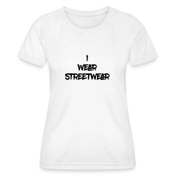 Ich trage Streetwear - Frauen Funktions-T-Shirt - Weiß - Vorne - AI Model Female 172 dark (172cm)
