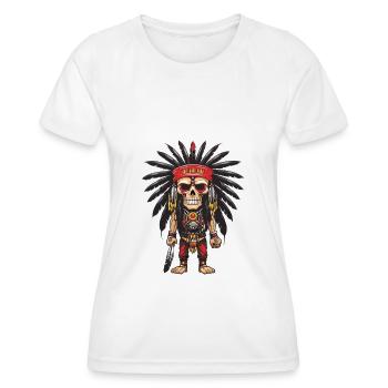 Squelette indien Apache - T-shirt sport Femme - blanc - Devant - AI Model Female 172 dark (172cm)