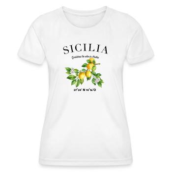 Vacances Sicile Camping Sicilia - T-shirt sport Femme - blanc - Devant - AI Model Female 172 dark (172cm)