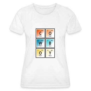 Cowboy | Tableau périodique des éléments - T-shirt sport Femme - blanc - Devant - AI Model Female 172 dark (172cm)