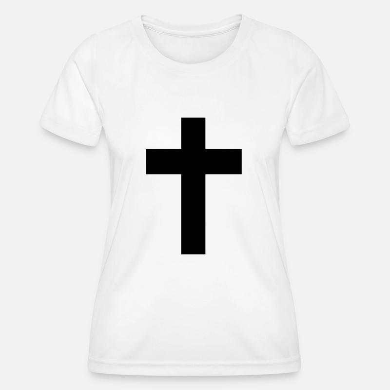 Cross - Jesus - Women's Functional T-Shirt - white