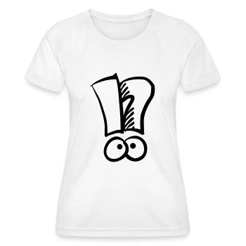 Exclamation question marque - T-shirt sport Femme - blanc - Devant - AI Model Female 172 dark (172cm)