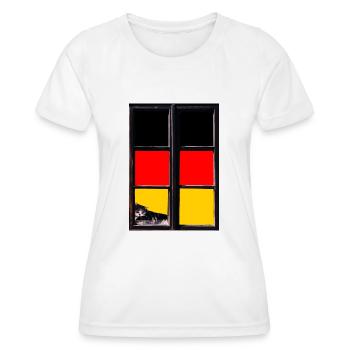 Drapeau de l’Allemagne Drapeau allemand Utilisé Look Homeland - T-shirt sport Femme - blanc - Devant - AI Model Female 172 dark (172cm)