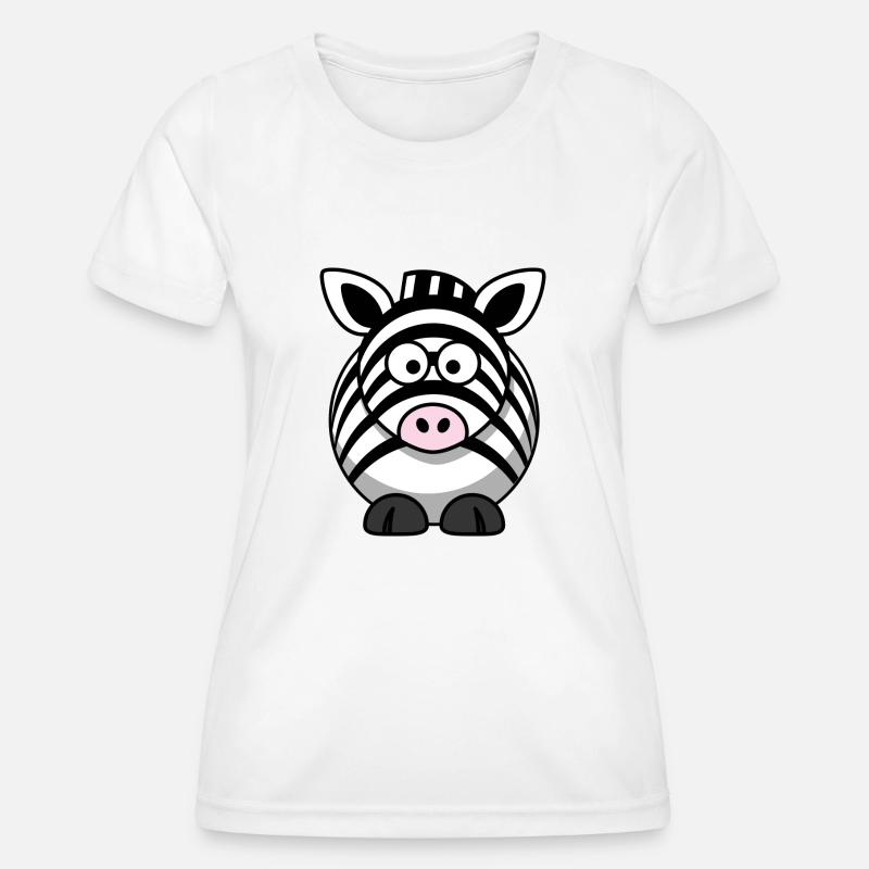 Zebra Cartoon - Women's Functional T-Shirt - white