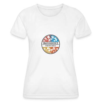 Mayaguez Puerto Rico Palm Tree Vacances élégantes - T-shirt sport Femme - blanc - Devant - AI Model Female 172 dark (172cm)
