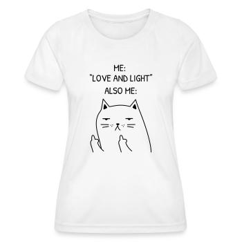 Moi aussi moi mème amour et doigt d’honneur de chat léger - T-shirt sport Femme - blanc - Devant - AI Model Female 172 dark (172cm)