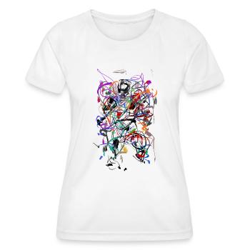 Abstrakt - Frauen Funktions-T-Shirt - Weiß - Vorne - AI Model Female 172 dark (172cm)