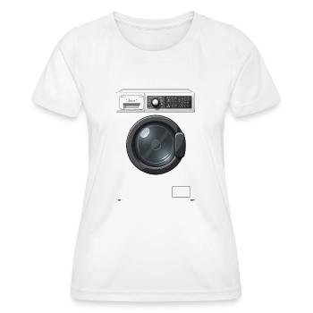 Waschmaschine Kostüm lustiges Karneval Fasching - Frauen Funktions-T-Shirt - Weiß - Vorne - AI Model Female 172 dark (172cm)