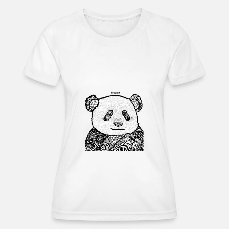 PANDA MANDALAS - Women's Functional T-Shirt - white