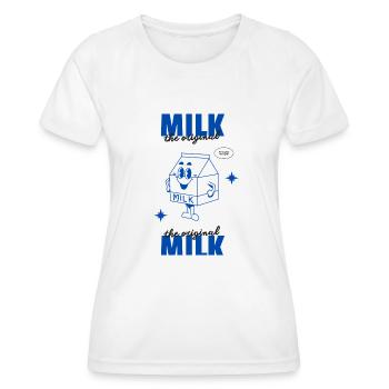 Lait - L’original - T-shirt sport Femme - blanc - Devant - AI Model Female 172 dark (172cm)