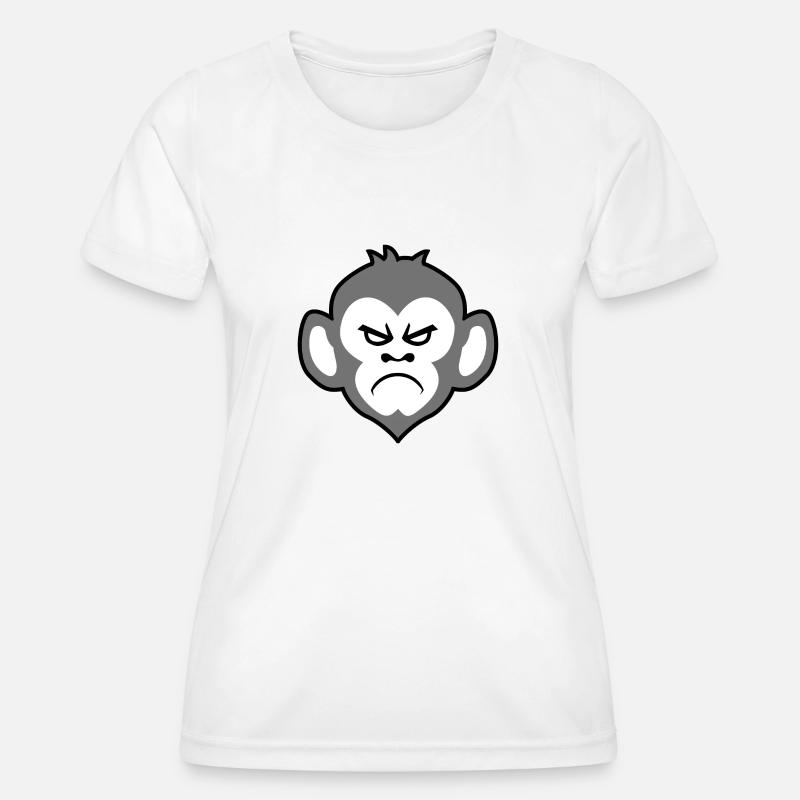 Grumpy Monkey - Frauen Funktions-T-Shirt - Weiß