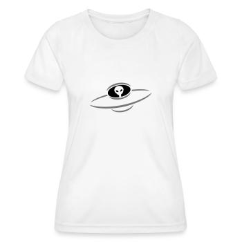 Alien UFO space ship - Women's Functional T-Shirt - white - Front - AI Model Female 172 dark (172cm)
