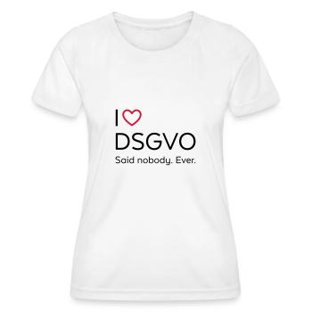 I love DSGVO (schwarz) - Frauen Funktions-T-Shirt - Weiß - Vorne - AI Model Female 172 dark (172cm)
