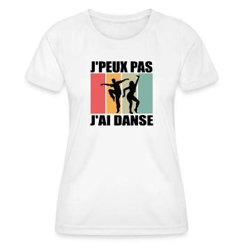 J'peux pas j'ai danse - Je Peux Pas J'ai Danse - T-shirt sport Femme - blanc - Devant - AI Model Female 172 dark (172cm)