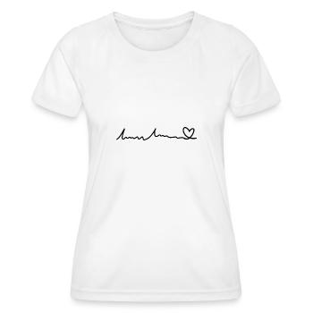 coeur de texte de police de ligne - T-shirt sport Femme - blanc - Devant - AI Model Female 172 dark (172cm)