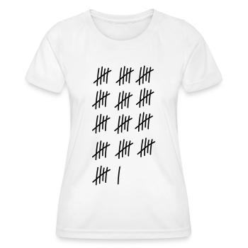 66 Striche // Geburtstag // Jubiläum // Geschenk - Frauen Funktions-T-Shirt - Weiß - Vorne - AI Model Female 172 dark (172cm)