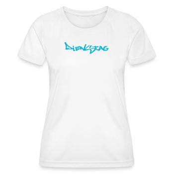 Mardi, disponible tous les jours de la semaine, nettsfetz.de - T-shirt sport Femme - blanc - Devant - AI Model Female 172 dark (172cm)