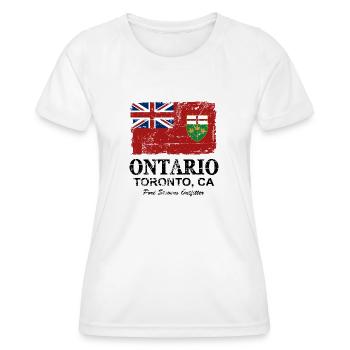 Ontario Flag - Canada - Vintage Look - Frauen Funktions-T-Shirt - Weiß - Vorne - AI Model Female 172 dark (172cm)