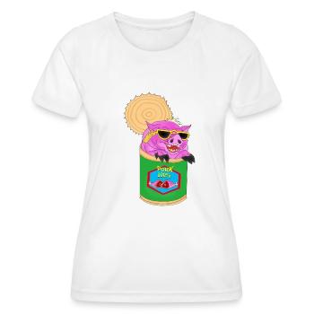 100% pork - Women's Functional T-Shirt - white - Front - AI Model Female 172 dark (172cm)