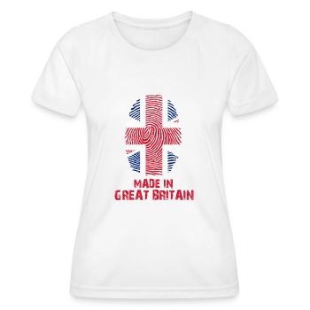 Großbritannien Flagge - Made in Great Britain Gesc - Frauen Funktions-T-Shirt - Weiß - Vorne - AI Model Female 172 dark (172cm)