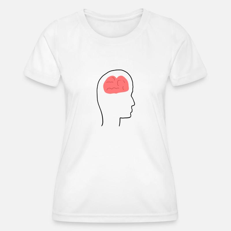 Head Profile People Side Brain Form - Women's Functional T-Shirt - white