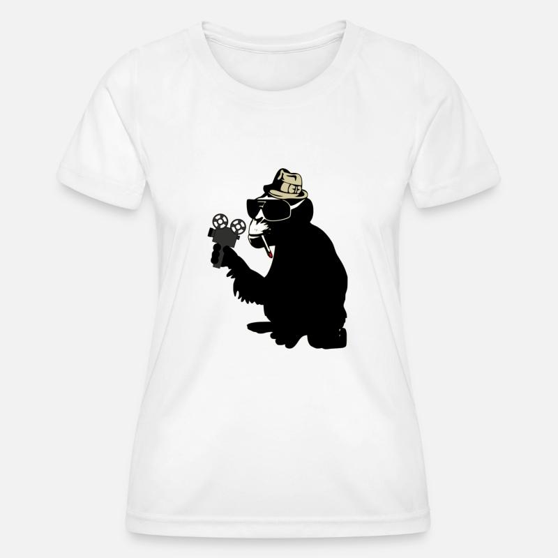 mr. brainwash monkey - Women's Functional T-Shirt - white