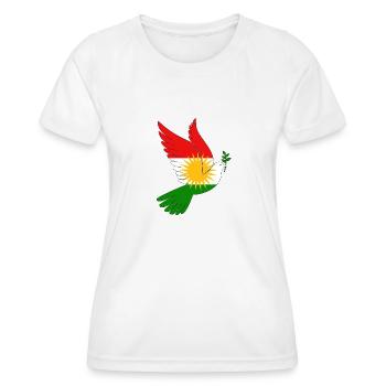 Pigeon Kurdistan Paix - T-shirt sport Femme - blanc - Devant - AI Model Female 172 dark (172cm)