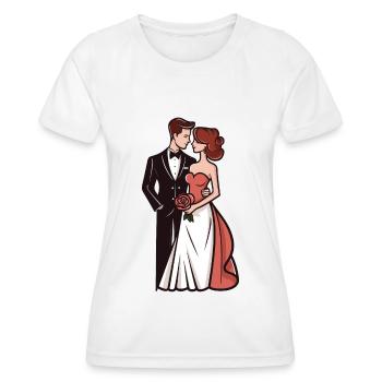 Mariage mariée marié jeunes mariés - T-shirt sport Femme - blanc - Devant - AI Model Female 172 dark (172cm)