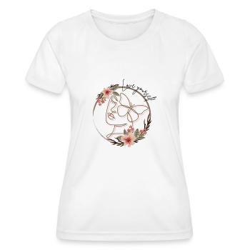 Love yourself_1 - Women's Functional T-Shirt - white - Front - AI Model Female 172 dark (172cm)