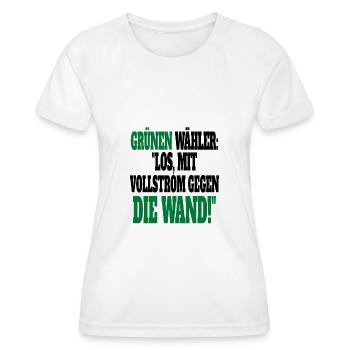 Witze Grüne Die Grünen Habeck Baerbock Partei - Frauen Funktions-T-Shirt - Weiß - Vorne - AI Model Female 172 dark (172cm)