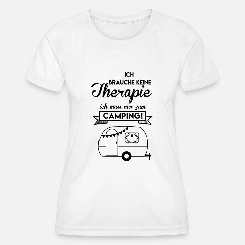 Camping Therapy - Women's Functional T-Shirt - white
