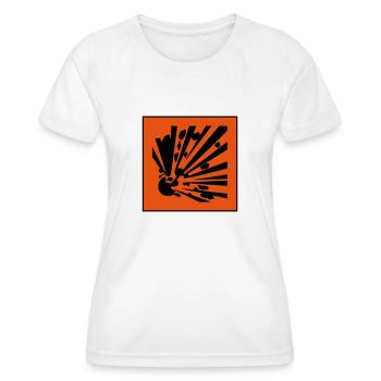explosiv gefahrensymbol - Frauen Funktions-T-Shirt - Weiß - Vorne - AI Model Female 172 dark (172cm)