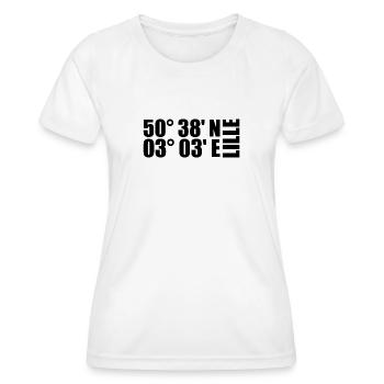 Coordonnées de Lille - T-shirt sport Femme - blanc - Devant - AI Model Female 172 dark (172cm)