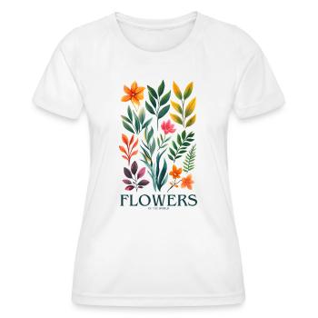 Flowers of the world - Frauen Funktions-T-Shirt - Weiß - Vorne - AI Model Female 172 dark (172cm)