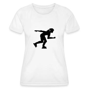 Inline skating - Frauen Funktions-T-Shirt - Weiß - Vorne - AI Model Female 172 dark (172cm)