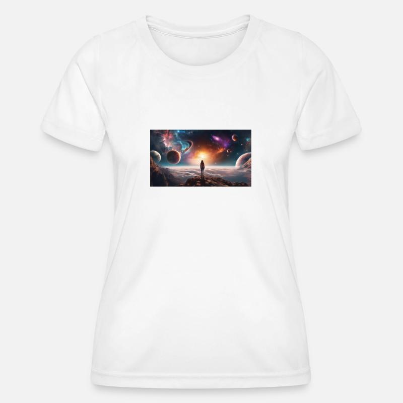 View in space - Women's Functional T-Shirt - white