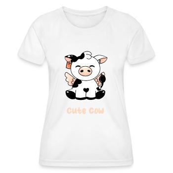 Vache douce - T-shirt sport Femme - blanc - Devant - AI Model Female 172 dark (172cm)