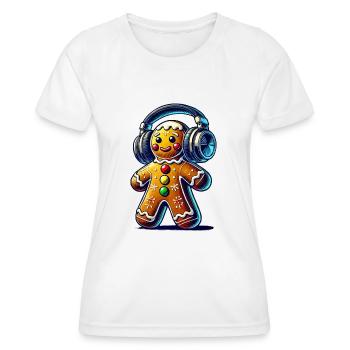 Gingerbread Music Lebkuchenmann - Frauen Funktions-T-Shirt - Weiß - Vorne - AI Model Female 172 dark (172cm)