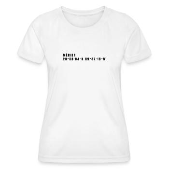 Yucatán Mexico Coordinates - Women's Functional T-Shirt - white - Front - AI Model Female 172 dark (172cm)