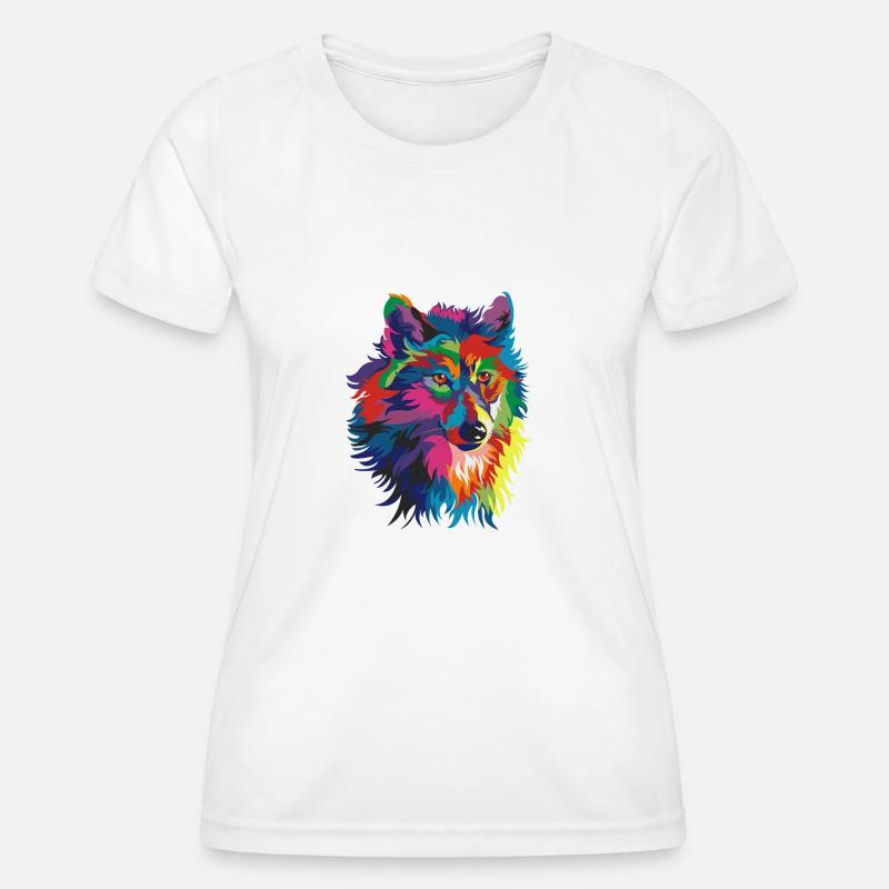 colorful wolf - Women's Functional T-Shirt - white