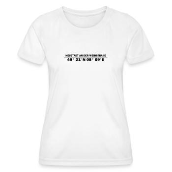 Neustadt an der Weinstraße Koordinaten - Frauen Funktions-T-Shirt - Weiß - Vorne - AI Model Female 172 dark (172cm)