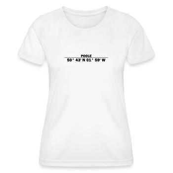 Poole Koordinaten - Frauen Funktions-T-Shirt - Weiß - Vorne - AI Model Female 172 dark (172cm)