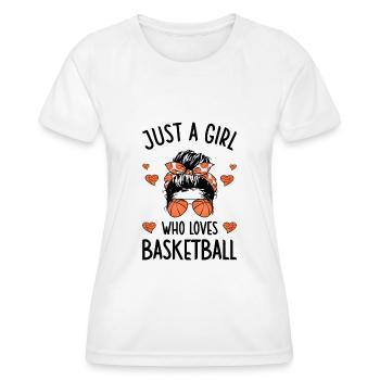 Fille Qui Aime Le Basket Joueuse Basketteuse - T-shirt sport Femme - blanc - Devant - AI Model Female 172 dark (172cm)