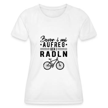 Radfahrer Mountainbike Radln Bayrisch - Frauen Funktions-T-Shirt - Weiß - Vorne - AI Model Female 172 dark (172cm)