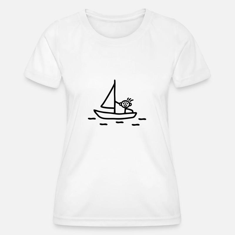 Sail stick figure - Women's Functional T-Shirt - white